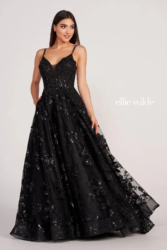 Ellie Wilde EW34119 A Line Long Prom Dress