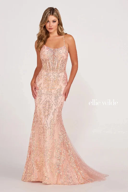 Ellie Wilde EW34023 Long Glitter Formal Mermaid Prom Dress