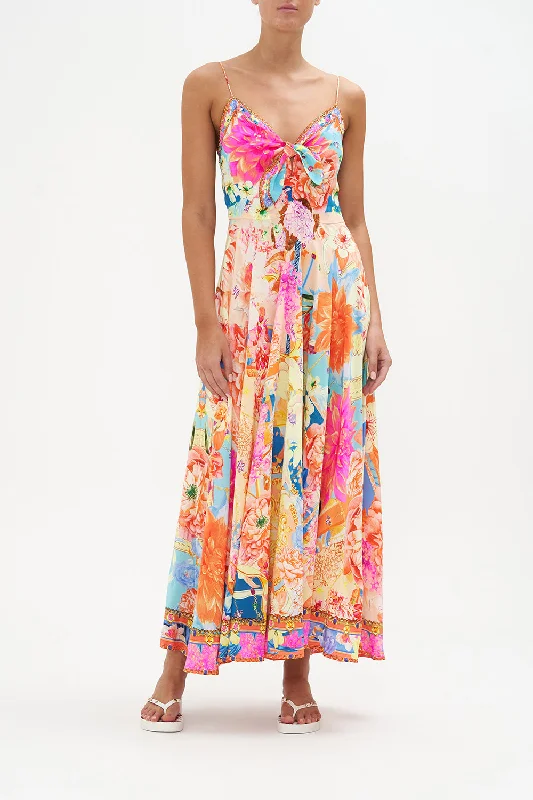 LONG DRESS WITH TIE FRONT MEET ME IN THE GARDEN