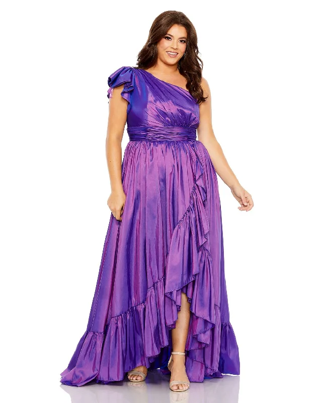 Mac Duggal 68149 Plus Size Long Ruffle A Line Prom Gown