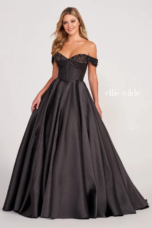 Ellie Wilde EW34118 Long Formal A Line Prom Dress