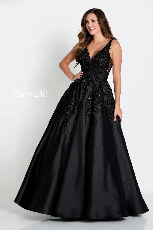 Ellie Wilde EW34050 Long Ball Gown Beaded Pocket Prom Dress