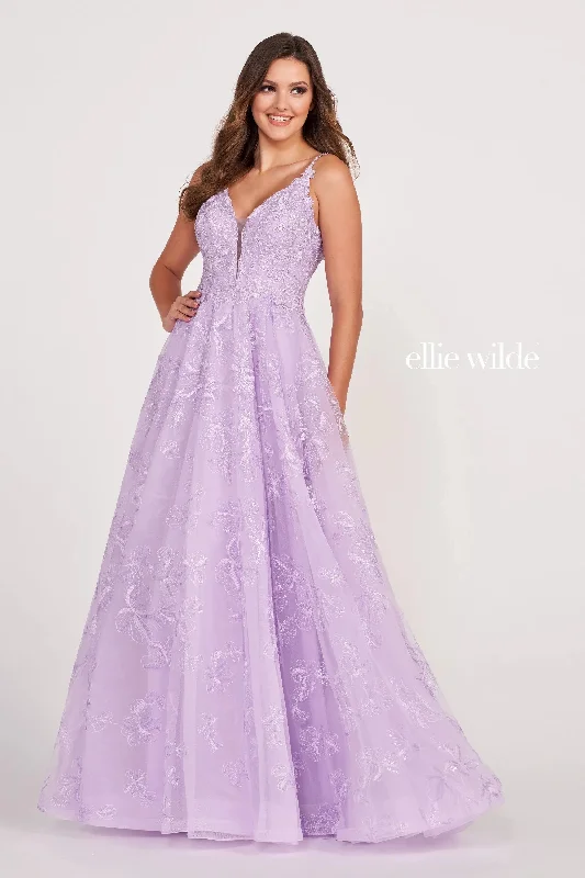 Ellie Wilde EW34051 Long Pocket Ball Gown Sequin Prom Dress