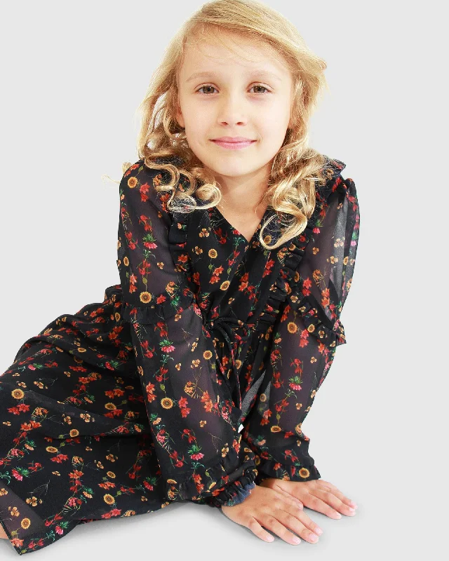 Girl Like You Floral Dress | Girl | Navy