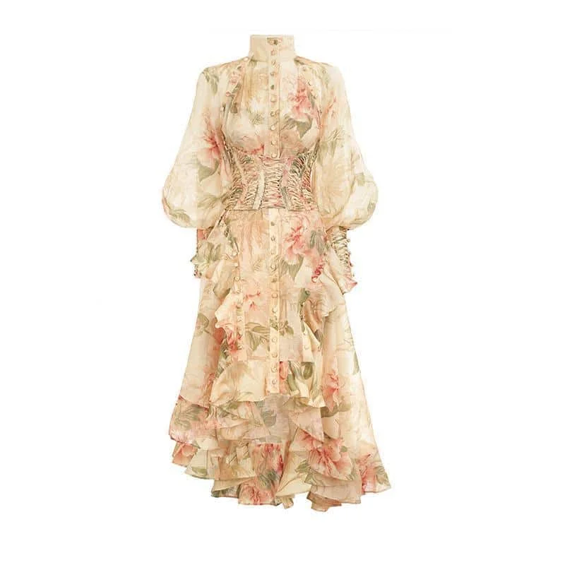 Women's Asymmetrical Floral Printed Dress