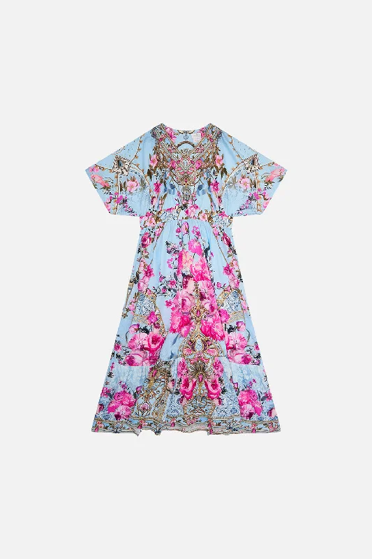 KIDS RELAXED SHIRRED WAIST DRESS 12-14 DOWN THE GARDEN PATH