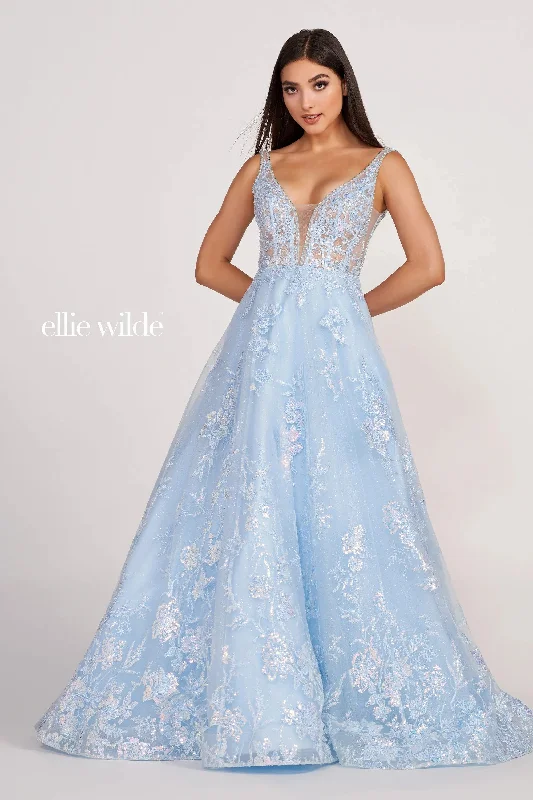 Ellie Wilde EW34105 Formal Pocket Ballgown Long Prom Dress