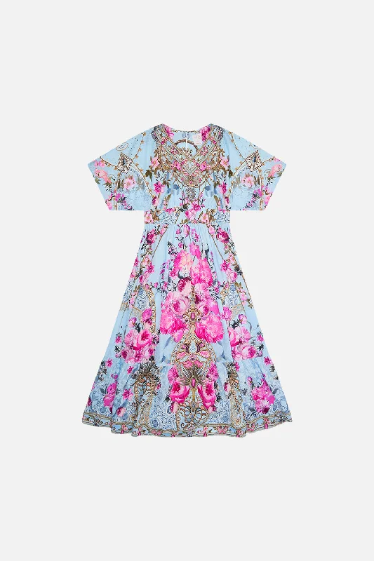 KIDS RELAXED SHIRRED WAIST DRESS 4-10 DOWN THE GARDEN PATH