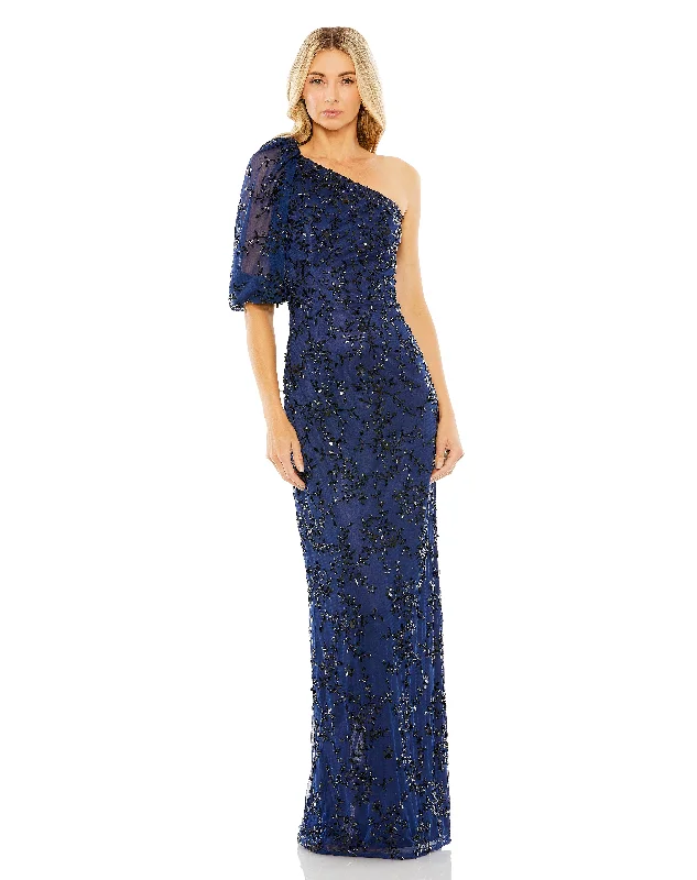 Mac Duggal 5912 Long Formal Floral Beaded Evening Dress