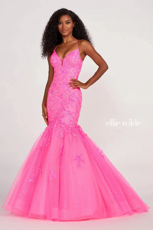 Ellie Wilde EW34011 Prom Mermaid Glitter Long Formal Gown