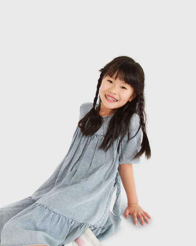 Pure Love Dress | Girl | Mid Denim