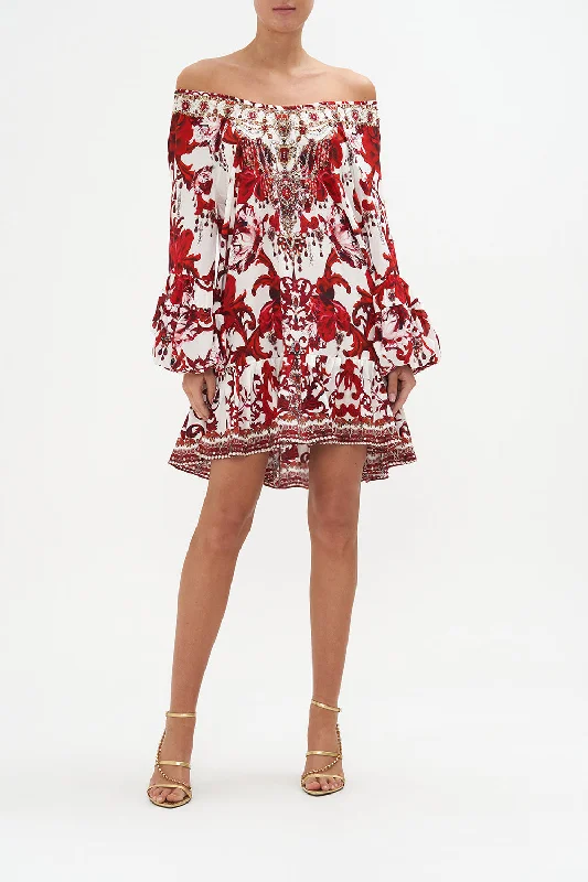 BLOUSON SLEEVE A LINE FRILL DRESS CROWN OF THORNS