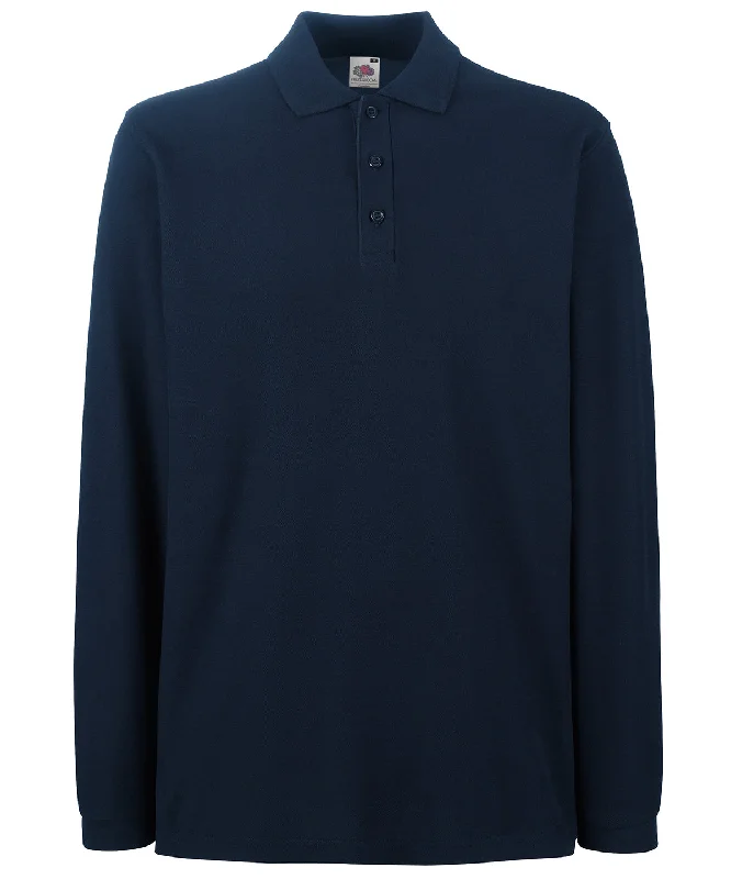 Deep Navy - Premium long sleeve polo