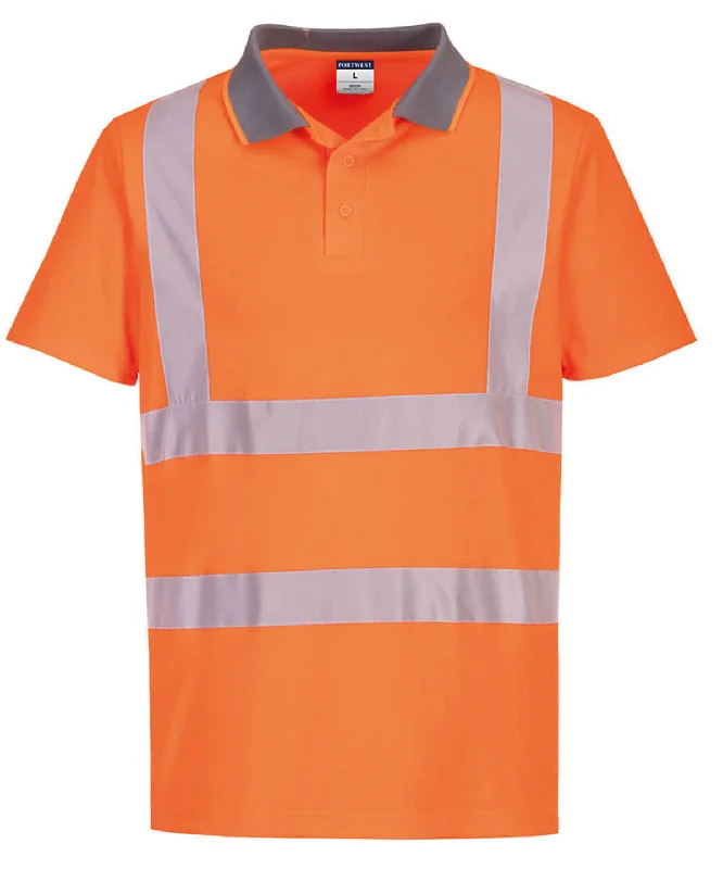 Orange - Eco Hi-vis short sleeve polo (EC10)