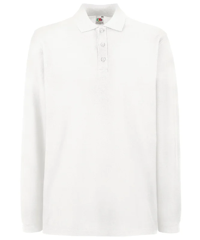 White - Premium long sleeve polo