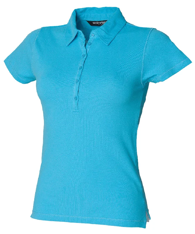 Surf Blue - Women's short sleeve stretch polo