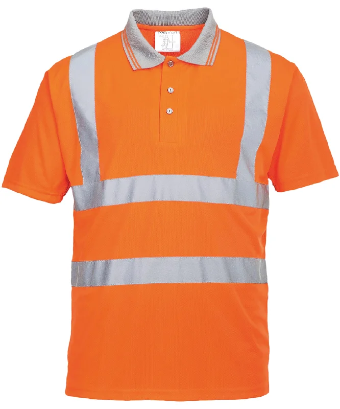 Orange - Hi-vis short sleeved polo (S477/RT22)