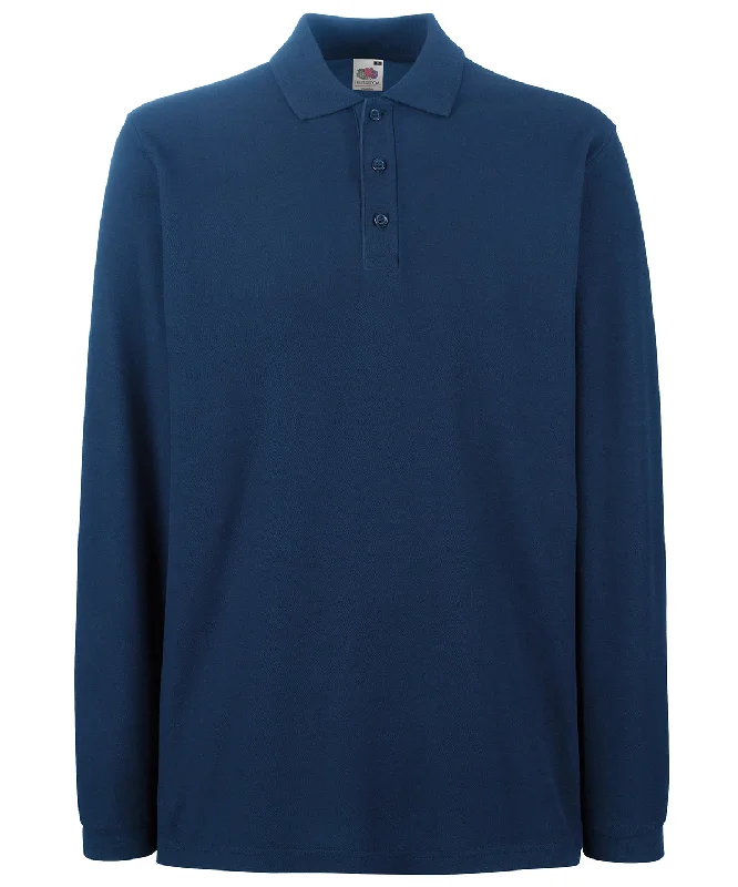 Navy - Premium long sleeve polo