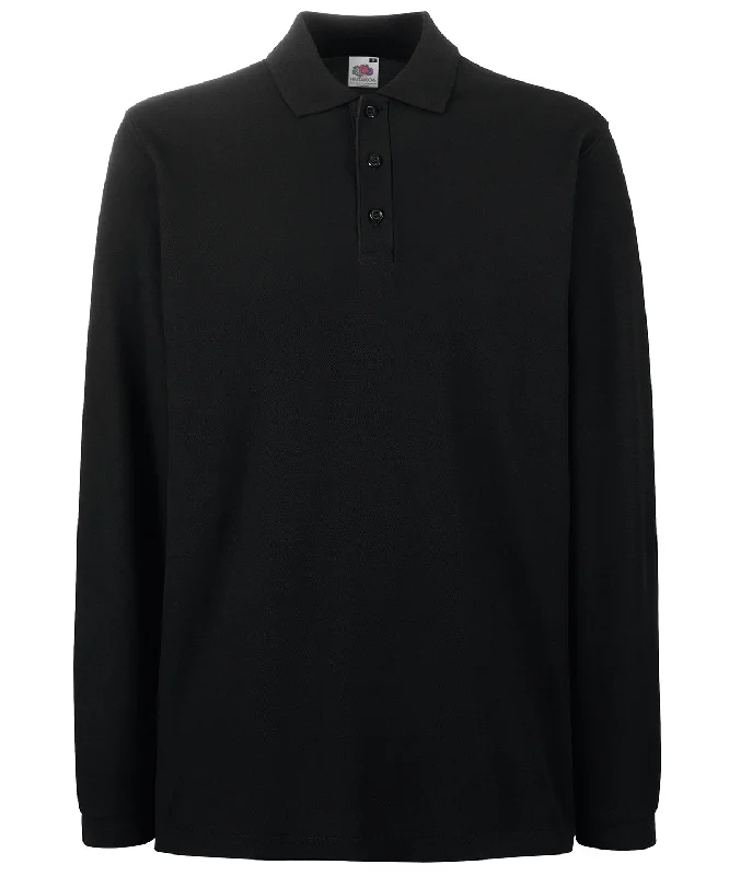 Black - Premium long sleeve polo