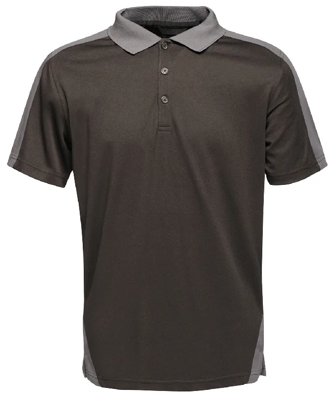 Black/Seal - Contrast wicking polo