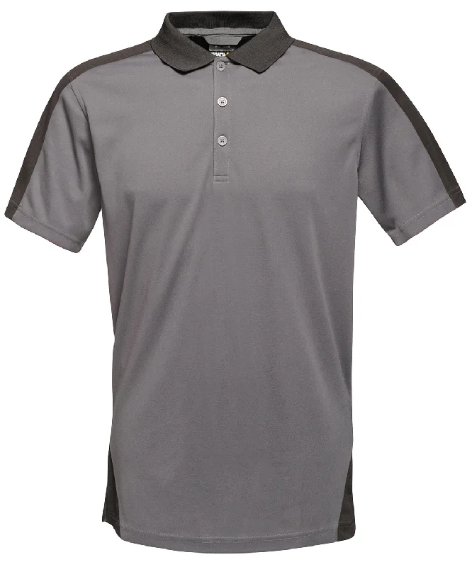 Seal/Black - Contrast wicking polo