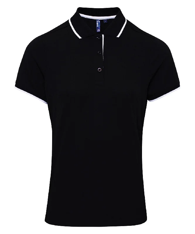 Black/White - Women's contrast Coolchecker® polo