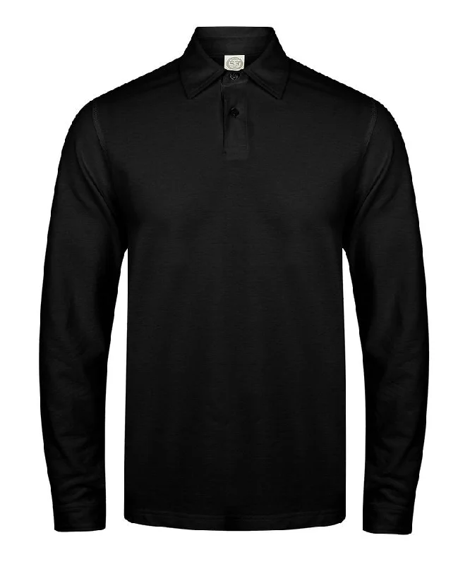 Black - Long sleeve stretch polo