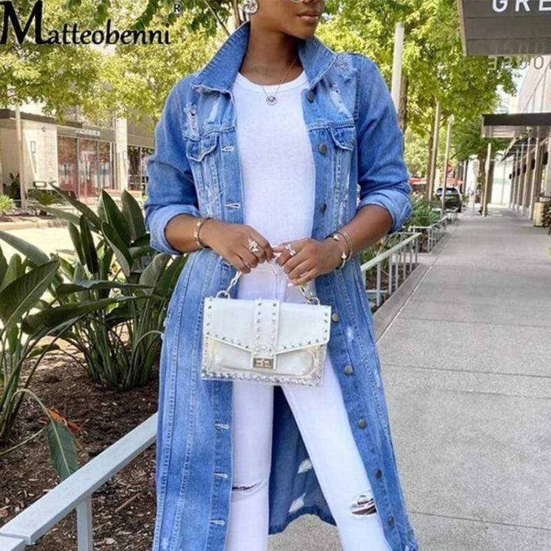 Streetwear Ripped Denim Women Jacket