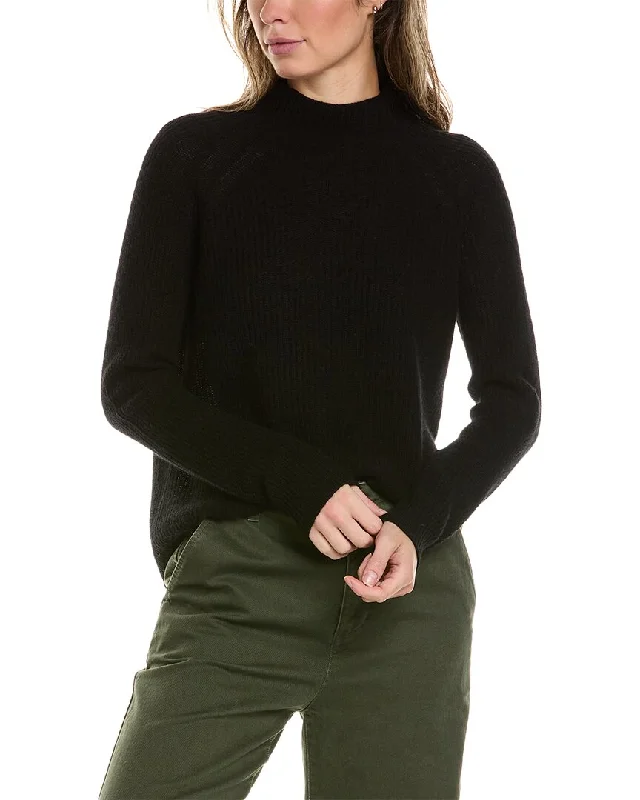 Alashan Cashmere Claudette Shaker Funnel Neck Cashmere Sweater