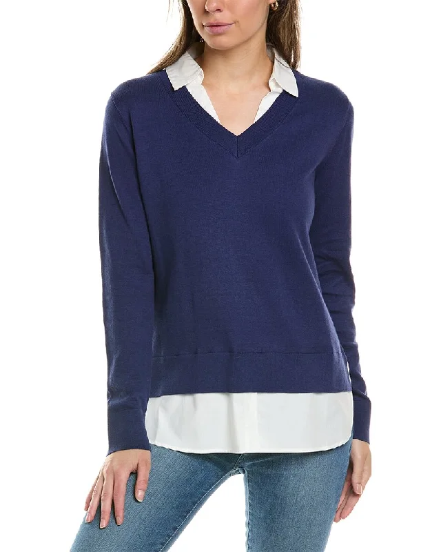 Alashan Cashmere Montage Shirttail Cashmere-Blend Sweater