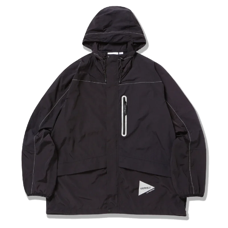 Gramicci x And Wander Women's Patchwork Wind Hoodie Black