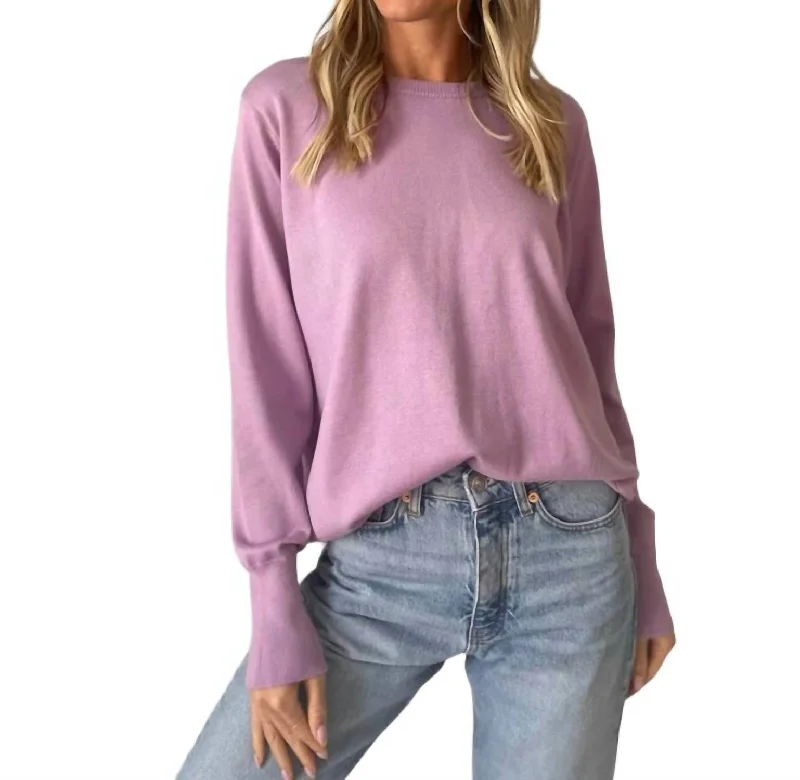 Mae Crewneck Sweater In Lavender