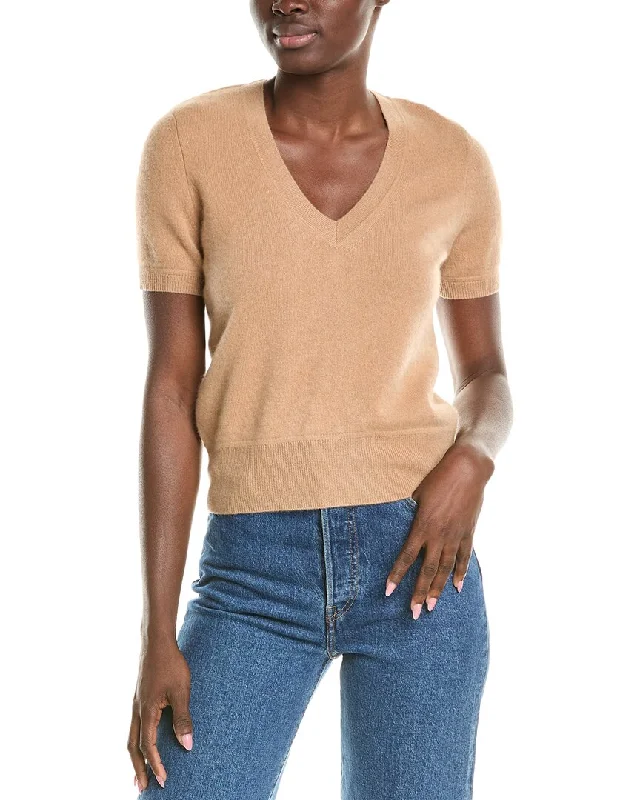 NAADAM Cropped V-Neck Cashmere Pullover