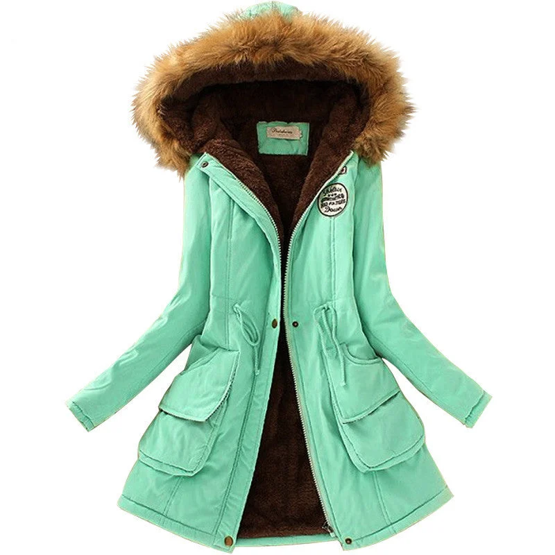 Fashion Autumn Warm Winter Fur Collar Coats Jackets for Women Women's Long Parka Plus Size Parka Hoodies