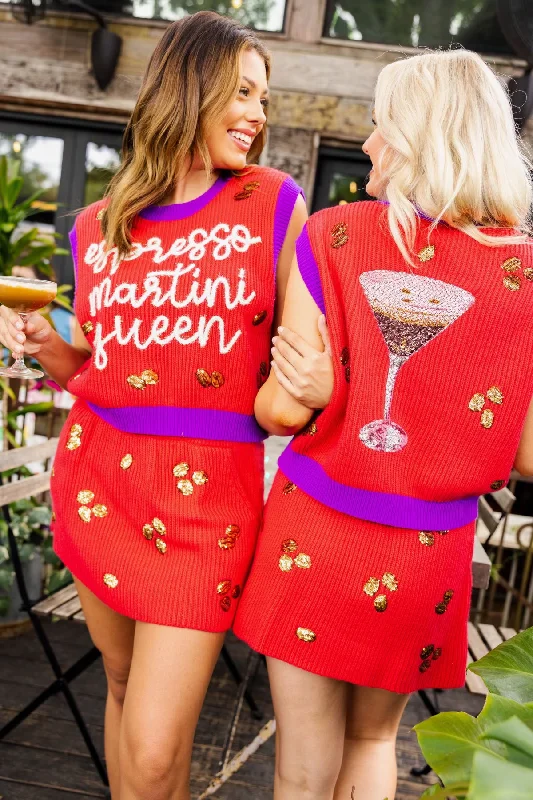 Red Espresso Martini Queen Sweater Vest