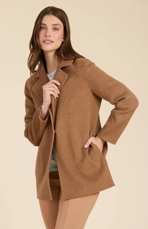 Shannon Solid Top Coat - Camel