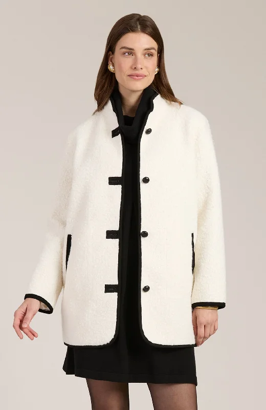 Sherpa City Coat - Winter White Black