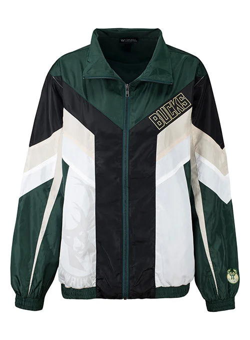 Women's The Wild Collective Tie Blocked Milwaukee Bucks Track Jacket