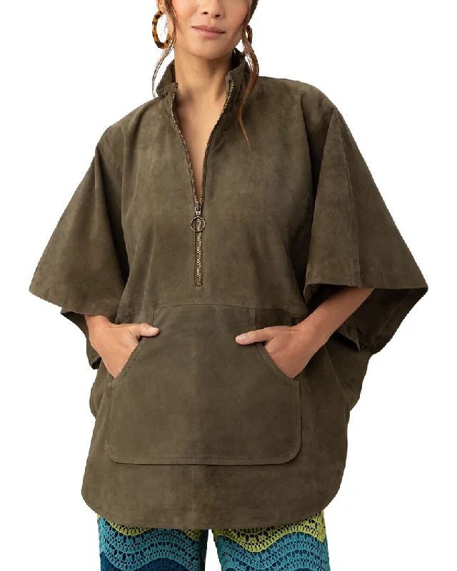 Trina Turk Bodhi Suede Poncho