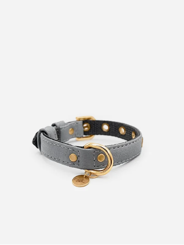 Piñatex® Vegan Leather Dog Collar | Grey