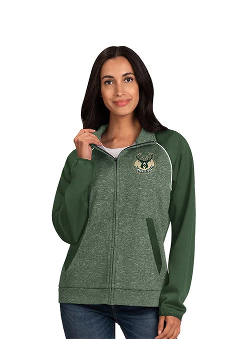 Women's G-III Track Podcast Green Milwaukee Bucks Jacket