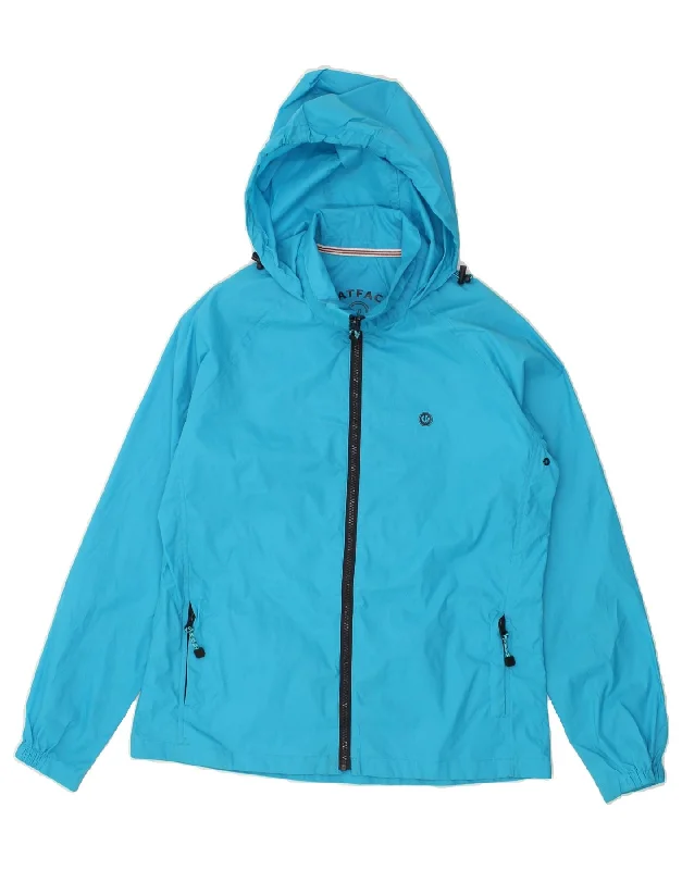 FAT FACE Womens Oversized Hooded Rain Jacket UK 10 Small  Blue Nylon