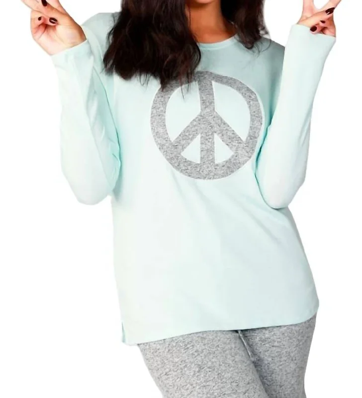 Long Sleeve Peace Crew In Mist