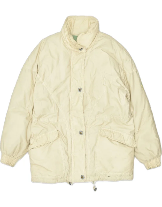 MC KEE'S Womens Oversized Padded Jacket UK 14 Medium Beige Polyester