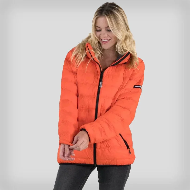 Members Only Women's Zip Front Puffer Oversized Jacket