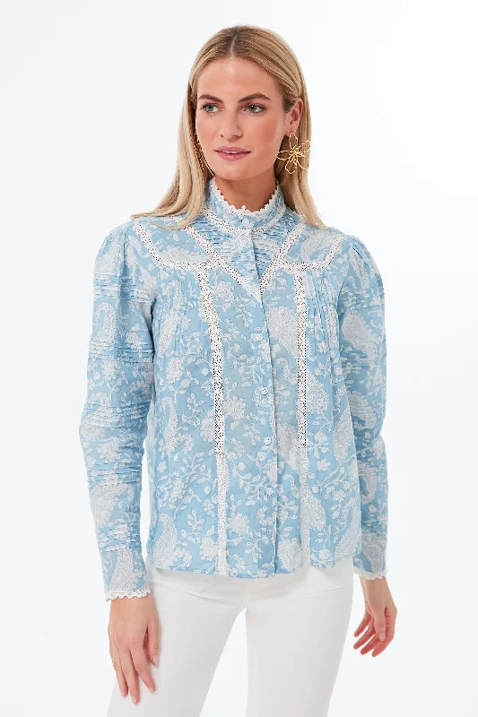 Blue Paisley Priya Shirt