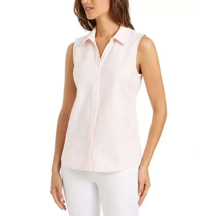 Charter Club Women's Cotton Shirt White Size 14 Petite - 14 Petite