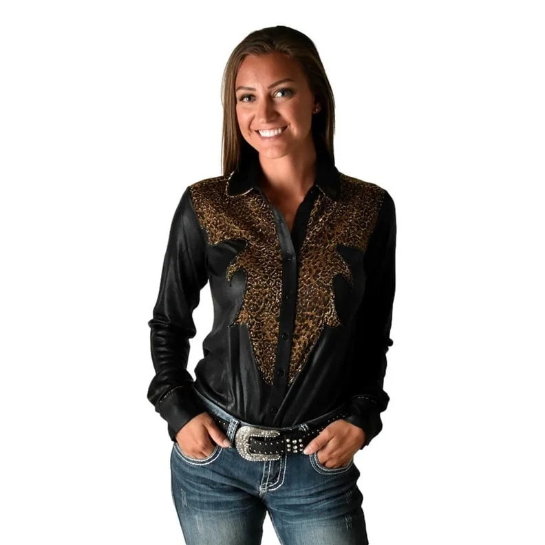 Cowgirl Tuff Western Shirt Womens Lightweight L/S Black 100678