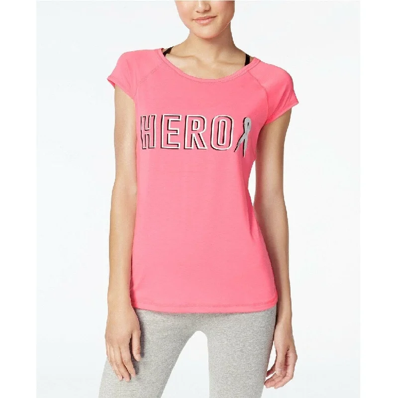 Ideology Women's BCRF Graphic T Shirt Pink Hustle Size Large