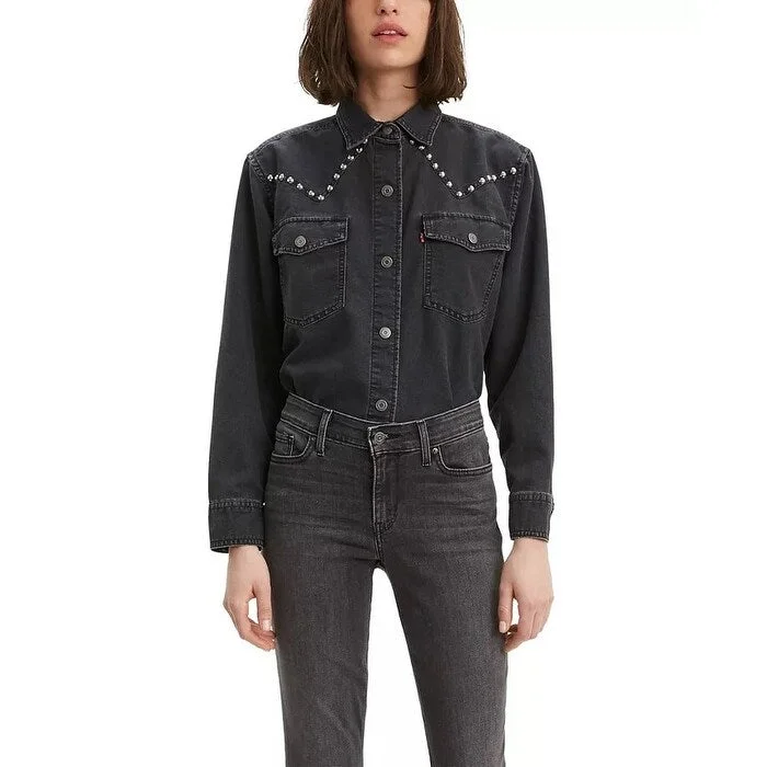 Levi's Women's Daniela Western Denim Shirt Black Size Medium